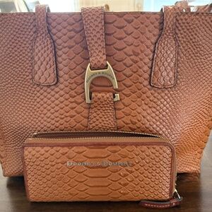Dooney & Bourke Faux Snakeskin Purse and Zip Around Wallet